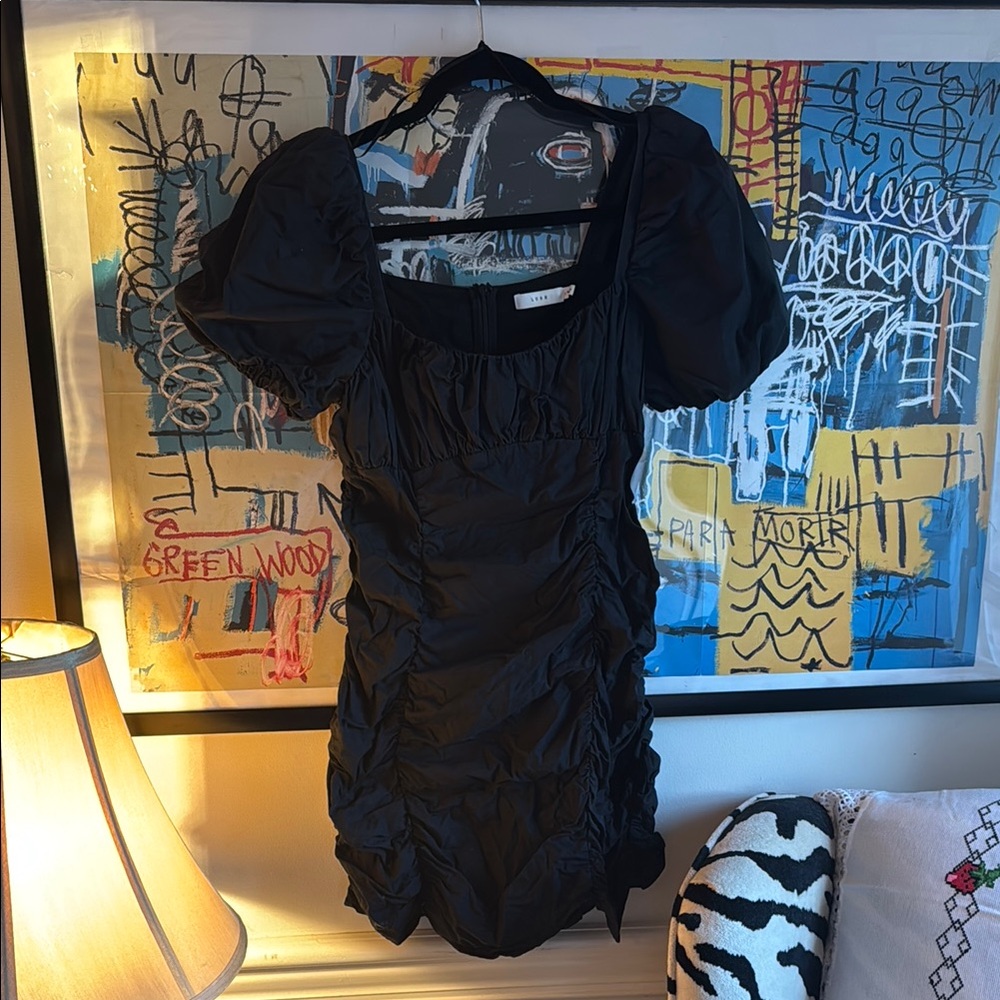 Elegant Black Puff Sleeve Dress